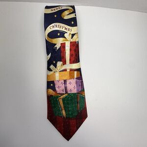 Vintage American Greetings Merry Christmas Presents 100% Silk Neck Tie
